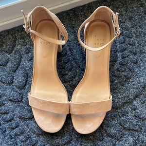 Suede tan heels